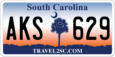 SC license plate AKS629