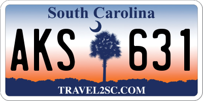 SC license plate AKS631