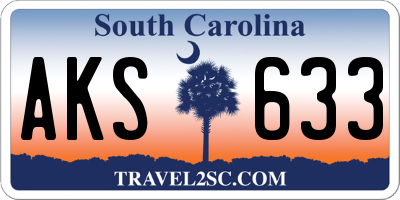 SC license plate AKS633