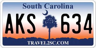 SC license plate AKS634