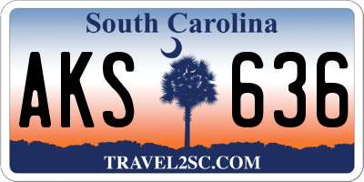 SC license plate AKS636