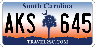 SC license plate AKS645