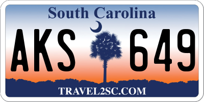 SC license plate AKS649