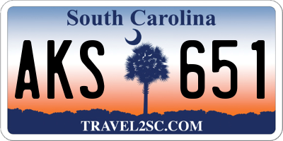 SC license plate AKS651