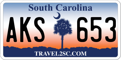 SC license plate AKS653