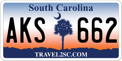 SC license plate AKS662