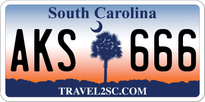 SC license plate AKS666