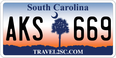 SC license plate AKS669