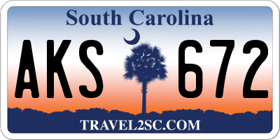 SC license plate AKS672
