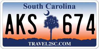 SC license plate AKS674