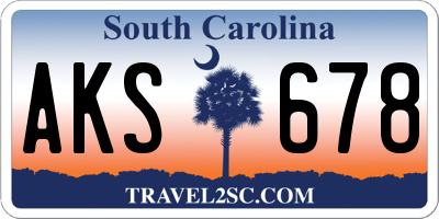 SC license plate AKS678