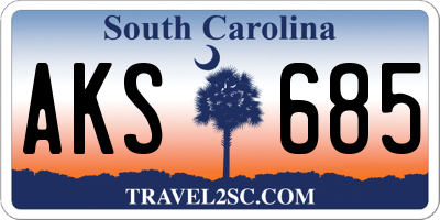 SC license plate AKS685