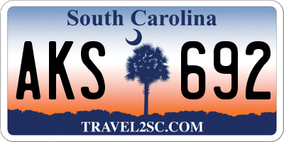 SC license plate AKS692