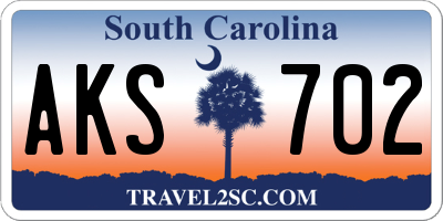 SC license plate AKS702