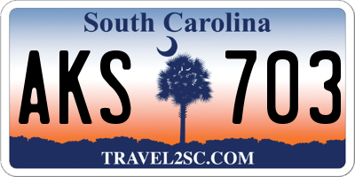 SC license plate AKS703