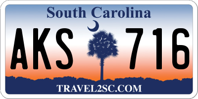 SC license plate AKS716