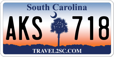 SC license plate AKS718