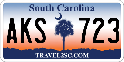 SC license plate AKS723