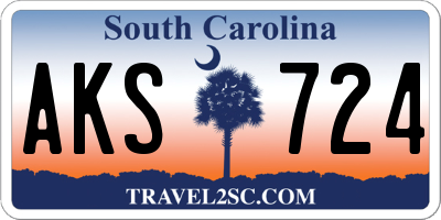 SC license plate AKS724