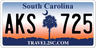 SC license plate AKS725