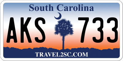 SC license plate AKS733