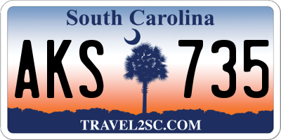 SC license plate AKS735