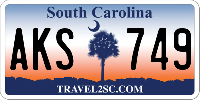 SC license plate AKS749