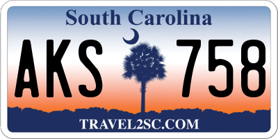 SC license plate AKS758