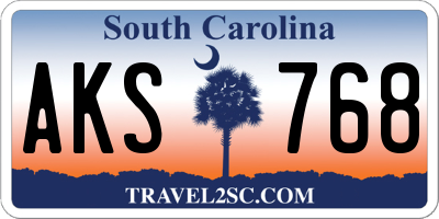 SC license plate AKS768