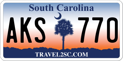 SC license plate AKS770