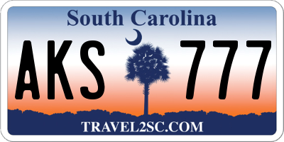 SC license plate AKS777