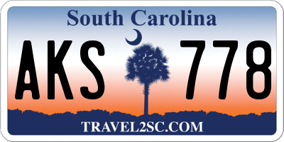 SC license plate AKS778