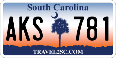 SC license plate AKS781