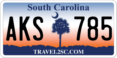 SC license plate AKS785