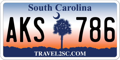 SC license plate AKS786
