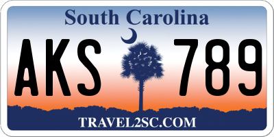 SC license plate AKS789