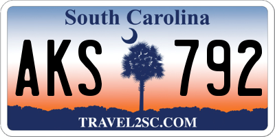 SC license plate AKS792