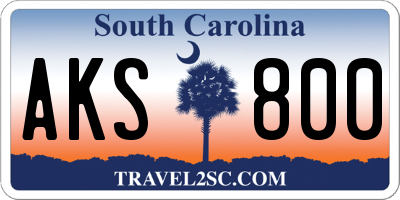 SC license plate AKS800