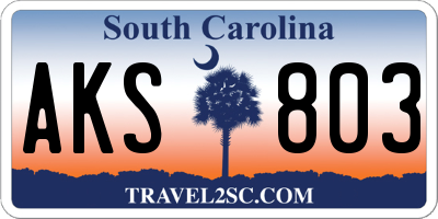 SC license plate AKS803