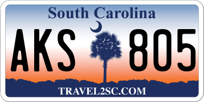 SC license plate AKS805