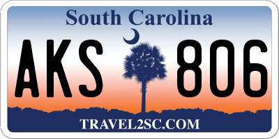 SC license plate AKS806