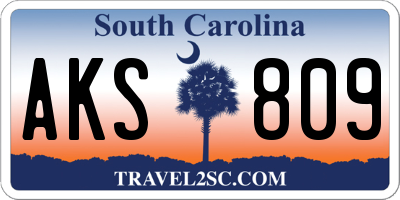 SC license plate AKS809