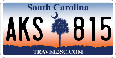 SC license plate AKS815