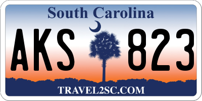 SC license plate AKS823