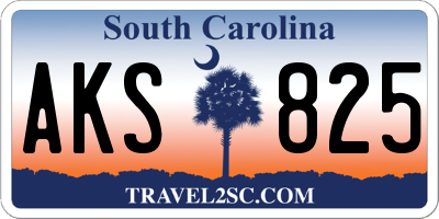 SC license plate AKS825