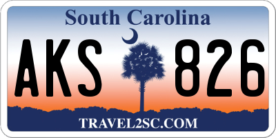 SC license plate AKS826