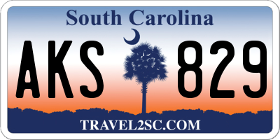 SC license plate AKS829