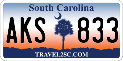 SC license plate AKS833