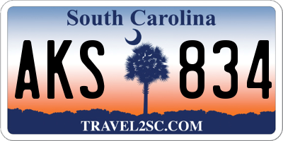 SC license plate AKS834