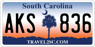 SC license plate AKS836